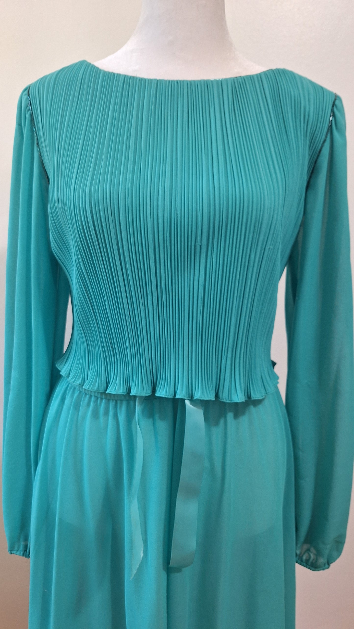 Vestido New Discoveries 1970 Turquesa