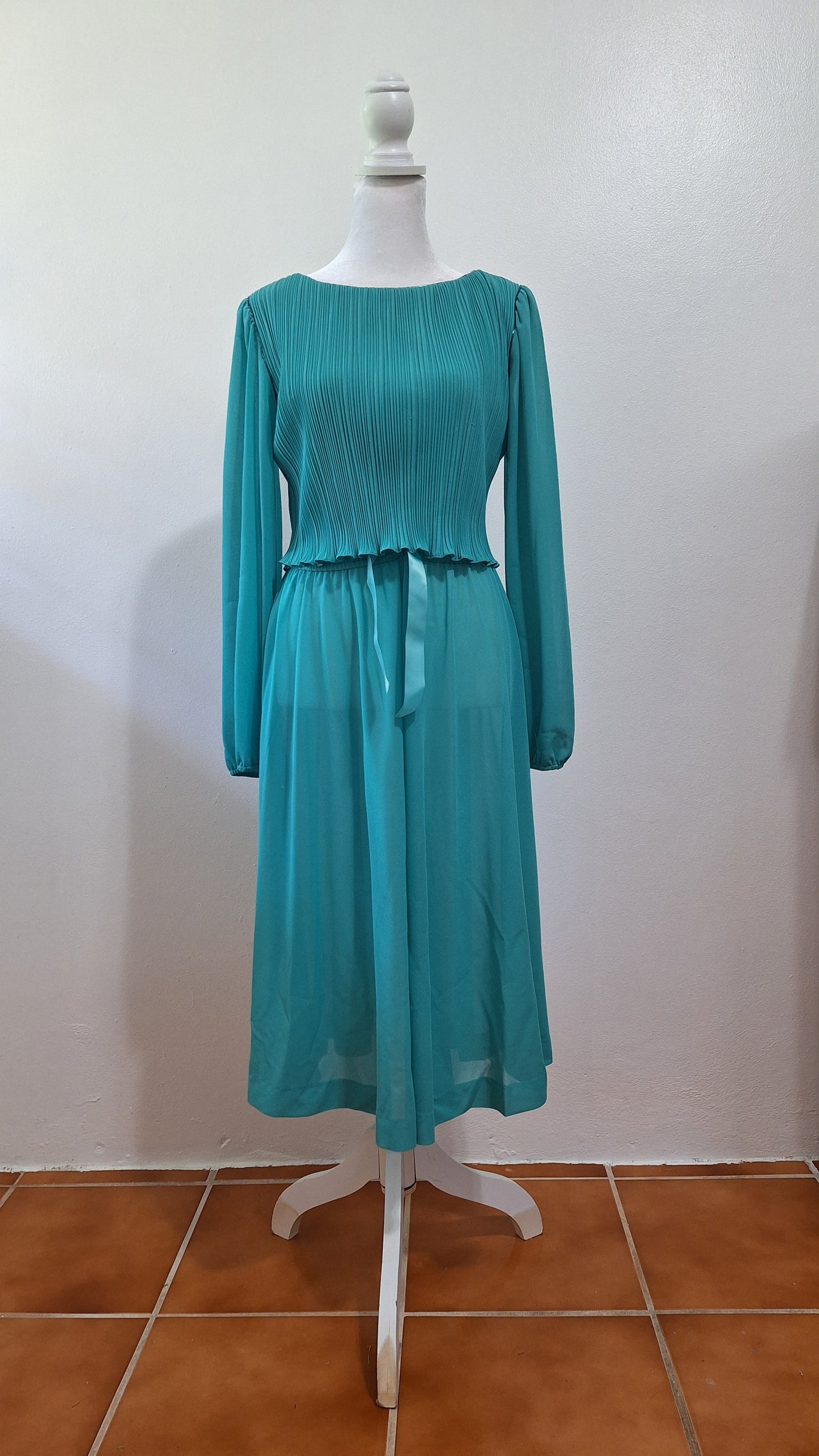 Vestido New Discoveries 1970 Turquesa